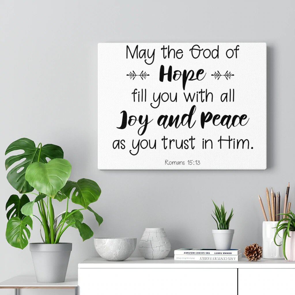 Scripture wall art - May the God of hope - Romans 15:13 - Bible verse wall decor - Christian wall art - Bible verse wall art Farmhouse buying sign